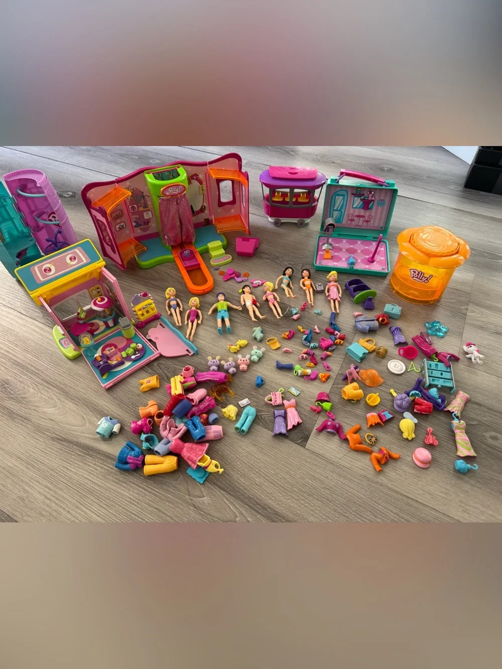Large collection of vintage Polly Pocket dolls and Accessories
